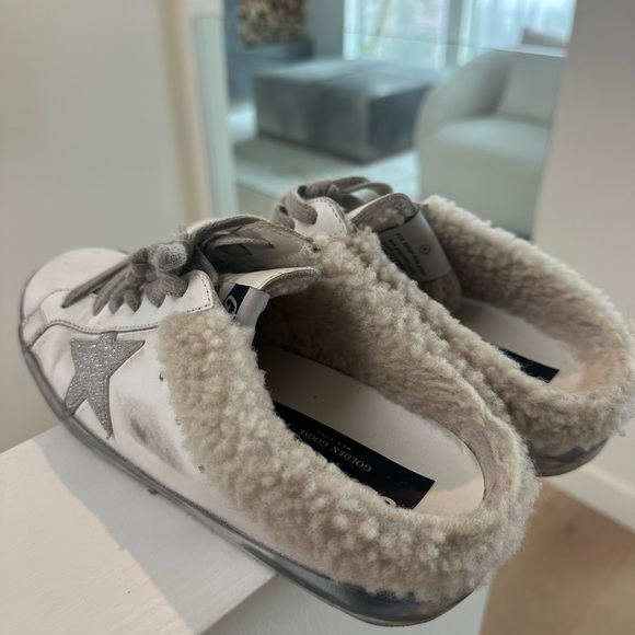 AUTHENTIC Golden Goose White and Gray Distressed Sneakers White Leather - Picture 4 of 6